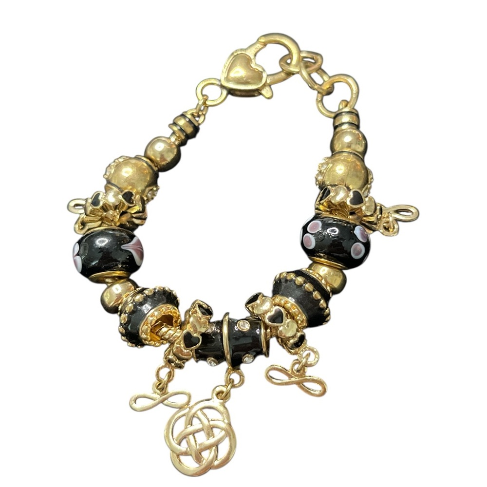 133 Landau Heart Infinity Knot Charm Bracelet